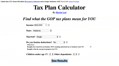 tax planning calculator