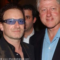 Bono said, "Pay more taxes." Bill Clinton said, "Your groupies are prettier than mine."</b>