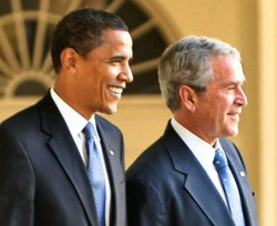 The immensely popular Barack Obama with some other guy.