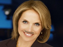 Katie Couric with mustache