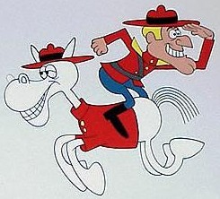 Dudley Dooright and his horse Horse. Janet Napolitano is merely part of a horse.