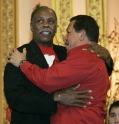 Hugo Chavez leads and Danny Glover follows as they dance around the issues.