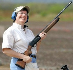 napolitano_shooting Of course, Janet Napolitano can have a gun. She didn't define herself as a terrorist